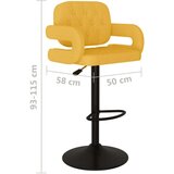  Barski stolci od tkanine 2 kom boja senfa | shoptok.hr