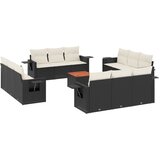  13-dijelni set vrtnih sofa s jastucima poliratan crni | shoptok.hr