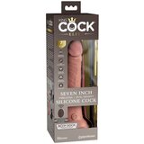 Pipedream King Cock Elite 7" Vibrating Silicone Dual Density Cock with Remote Light | shoptok.hr