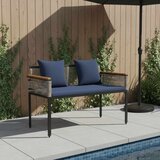  Vanjska klupa Siva i tamnoplava 117 x 54 x 74.5 cm poliratan | shoptok.hr