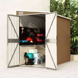 vidaXL Zidno vrtno spremište smeđe 118 x 194 x 178 cm pocinčani čelik | shoptok.hr