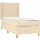  Krevet s oprugama i madracem krem 90 x 200 cm od tkanine | shoptok.hr