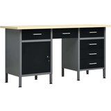 vidaXL Delovna miza črna 160x60x85 cm jeklo | Shoptok.si