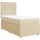  Krevet s oprugama i madracem krem 90 x 190 cm od tkanine | shoptok.hr