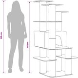  Mačje drvo s sisalnim postoljima za grebanje Krem 161 cm | shoptok.hr