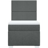 vidaXL Box spring postelja z vzmetnico temno siva 100x200 cm blago | Shoptok.si