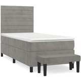 Maison Chic Box spring postelja - Vzmetna postelja z vzmetnico svetlo siv 90x190 cm žamet SL14373, (21903324) Cene