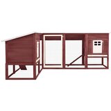 vidaXL Zunanji zajčnik z izhodom mocca in bel les jelke - - Rjava - 43.55 - N/A - 2025- | Shoptok.si