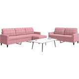  3-dijelni set sofa s jastucima ružičasti baršunasti | shoptok.hr