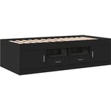  Dnevni krevet s ladicama bez madraca crni 100 x 200 cm | shoptok.hr