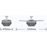  FANAWAY 212923 - LED plafonski ventilator VEIL 6xE14/4,5W/230V hrom + daljinski upravljač | Eponuda.com