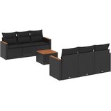  7-dijelni set vrtnih sofa od poliratana s jastucima crni | shoptok.hr