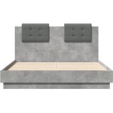  Okvir kreveta s uzglavljem siva boja betona 135x190 cm drveni | shoptok.hr