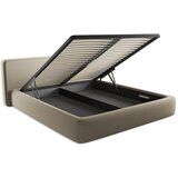 Makamii Bež tapecirani bračni krevet s prostorom za odlaganje s podnicom 180x200 cm Kiana – | shoptok.hr
