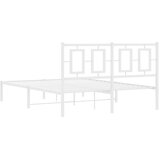  Metalni okvir za krevet s uzglavljem bijeli 140 x 200 cm | shoptok.hr