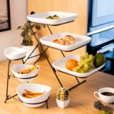 Kondela Tri nadstropno stojalo za sklede, bela/črna, ERMIKA | Shoptok.si