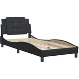  The Living Store Posteljni okvir z vzglavjem črn 100x200 cm umetno usnje - Posteljni Okvir, (21526629) | Shoptok.si