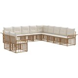  Set vanjskih sofa 11 pcs Prirodna i krema bijela Poliester | shoptok.hr
