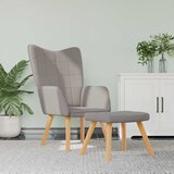 vidaXL Stol za sproščanje s stolčkom taupe blago | Shoptok.si