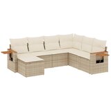 Maison Chic Seti vrtnega pohištva - Vrtna garnitura - Vrtni pohištvo set 7-delna z blazinami bež poli ratan, (21804032) | Shoptok.si