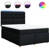  Krevet s oprugama i madracem crni 140 x 190 cm od tkanine | shoptok.hr