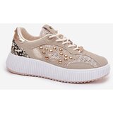 Boto Women's Sports Shoes With Mesh And Studs Beige Ogalda | Shoptok.si