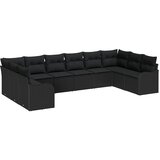  Sjedeća garnitura za vrt 10 kom. Crna poliratan 344 x 177,5 x 85 cm | Shoptok.si