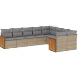  The Living Store Vrtna garnitura 9-delna z blazinami bež poli ratan - Vrtna Sedežna Garniture, (21460565) | Shoptok.si