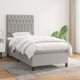 Maison Chic Box spring postelja - Vzmetna postelja z vzmetnico svetlo siv 100x200 cm blago SL12927, (21904911) | Shoptok.si