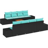 vidaXL Vrtna sedežna garnitura z blazino 9 pcs Črna poli ratan, (5000144083) | Shoptok.si
