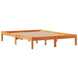 vidaXL Posteljni okvir z vzglavjem voščeno rjava 160x200 cm borovina | Shoptok.si