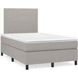 vidaXL Boxspring postelja z vzmetnico svetlo siva 120x190 cm blago | Shoptok.si