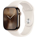 Apple Watch Series 10 GPS + Cellular 46mm Gold Titanium Case with Starlight Sport Band - M/L" | shoptok.hr