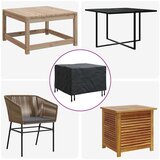 vidaXL Prevleka za zunanje pohištvo Črna 60 x 60 x 45 cm 210D tkanina | Shoptok.si