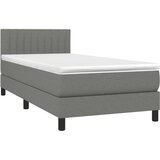  Okvir kreveta s oprugama i madrac tamnosivi 80x200cm od tkanine | shoptok.hr