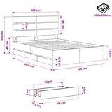 Bed Frame with Storage and Headboard Artisan Oak 160 x 200 cm | shoptok.hr