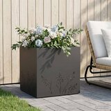 Vrtna saksija Crna 50 x 50 x 49 cm Čelična vrata | shoptok.hr