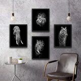 Wallity dekorativna slika u okviru (4 komada) animals set Cene