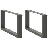  Noge za klubsko mizico v obliki črke U 2 kosa antracitne 60 x (30-31) cm jeklo | Shoptok.si