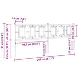  Metalno zamjensko uzglavlje crno 200 cm | shoptok.hr