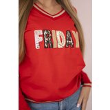 Kesi Women's sweatshirt with a sequin inscription red | Shoptok.si
