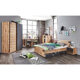 Hom`in mladinska pisalna miza kovina, leseni material barve hrasta | Shoptok.si