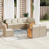 Maison Chic Seti vrtnega pohištva - Vrtna garnitura - Vrtni pohištvo set 8-delna z blazinami bež poli ratan, (21799542) | Shoptok.si