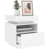 vidaXL Noćni ormarići s LED svjetlima 2 kom bijeli 40 x 39 x 48 5 cm | shoptok.hr