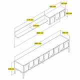 Hanah home TV ormarić s policama Lyon 2, 180 cm, Bijeli | Eponuda.ba