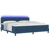 vidaXL Box Spring postelja z vzmetnico in LED modra 200x200 cm tkanina, (22067017) | Shoptok.si