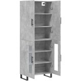 vidaXL Visoka komoda siva betona 69 5x34x180 cm od konstruiranog drva | shoptok.hr