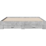  Posteljni okvir s predali betonsko siv 200x200cm inženirski les | Shoptok.si