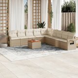  10-dijelni set vrtnih sofa s jastucima bež od poliratana | shoptok.hr