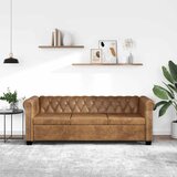  Trosjed Chesterfield od umjetne kože smeđi | shoptok.hr
